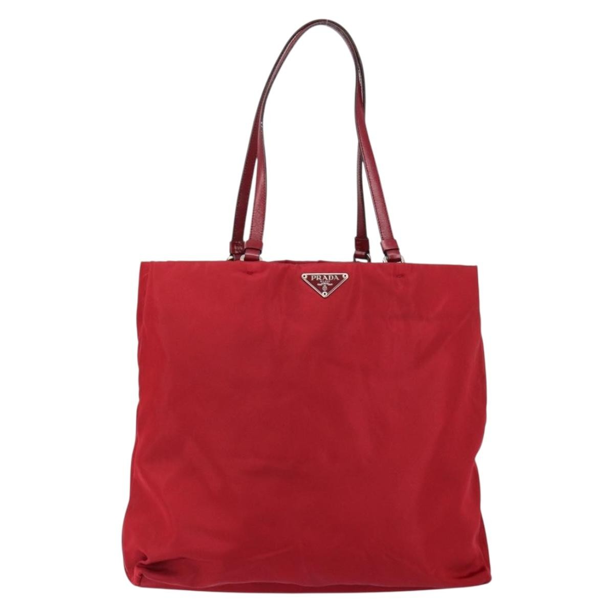 Prada Vintage Tote Tessuto, RED, NYLON, Tote bag