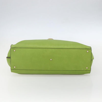 Salvatore Ferragamo Virna Satchel Leather, GREEN, LEATHER, Handbag