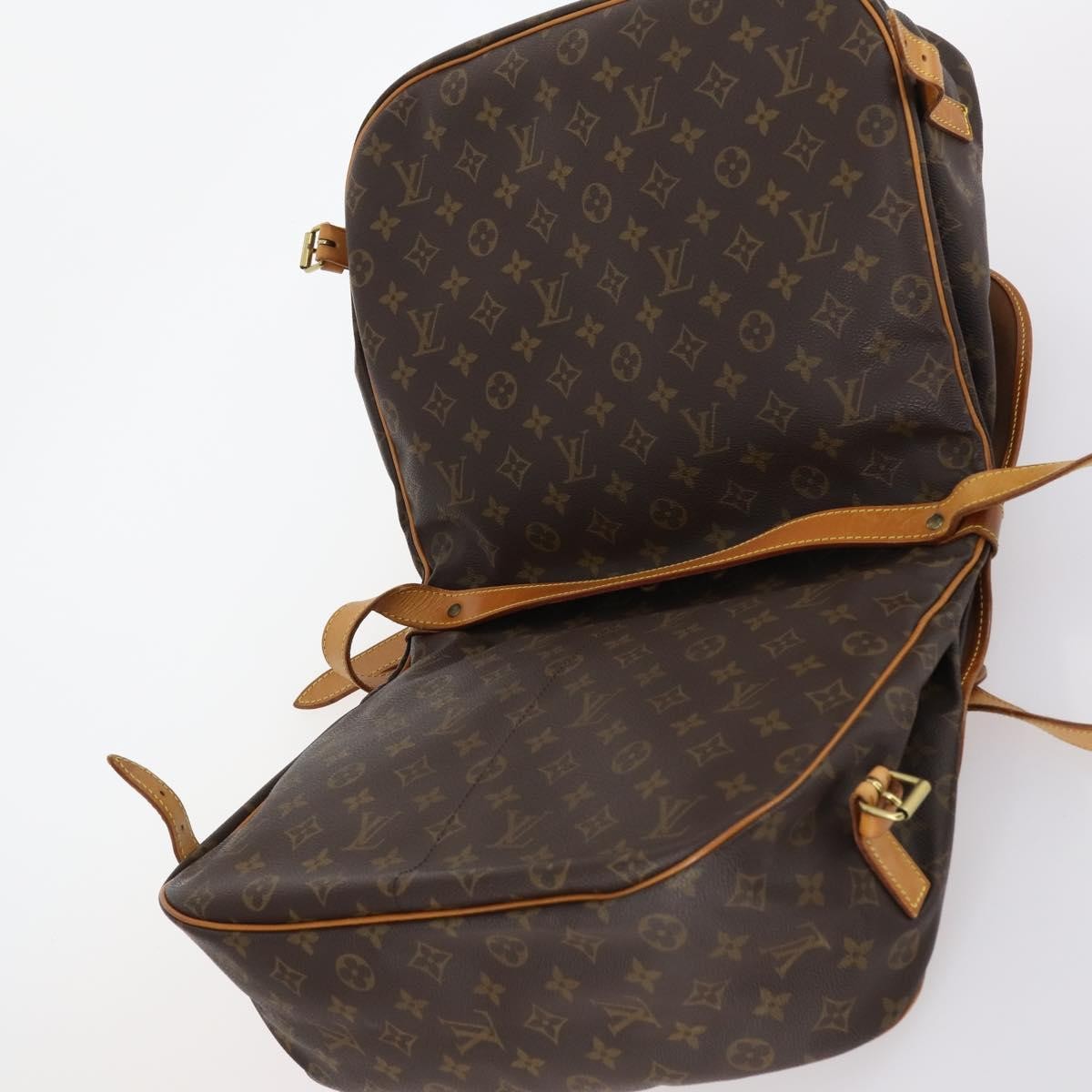 Louis Vuitton Saumur Handbag Monogram Canvas, BROWN, CANVAS, Handbag