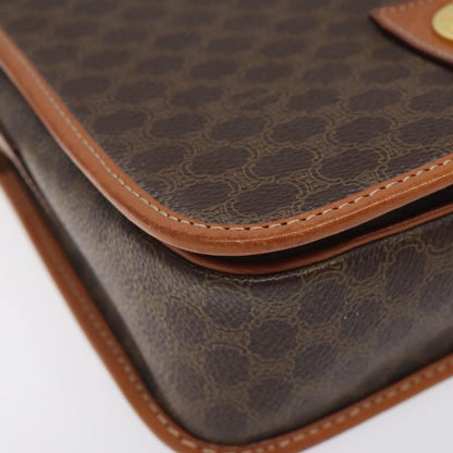 Celine Macadam Shoulder Bag PVC Leather, BROWN, CANVAS, Shoulder bag