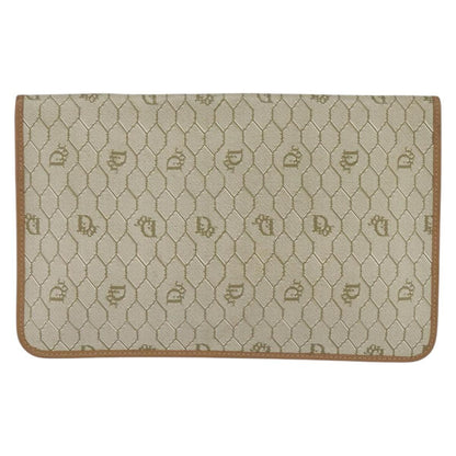 Christian Dior Vintage honeycomb clutch Canvas, BEIGE, CANVAS, Clutche & pouche