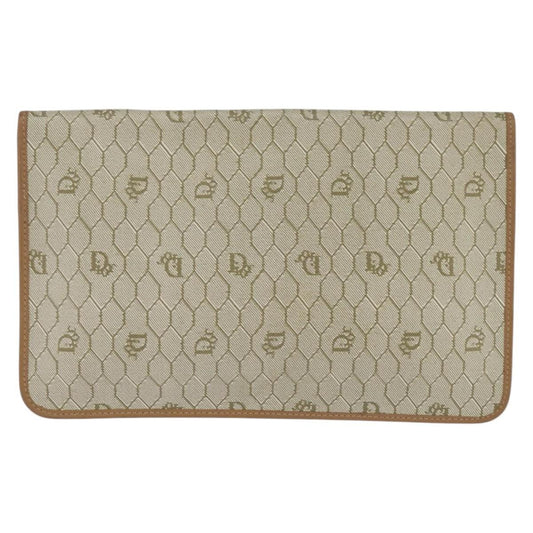 Christian Dior Vintage honeycomb clutch Canvas, BEIGE, CANVAS, Clutche & pouche