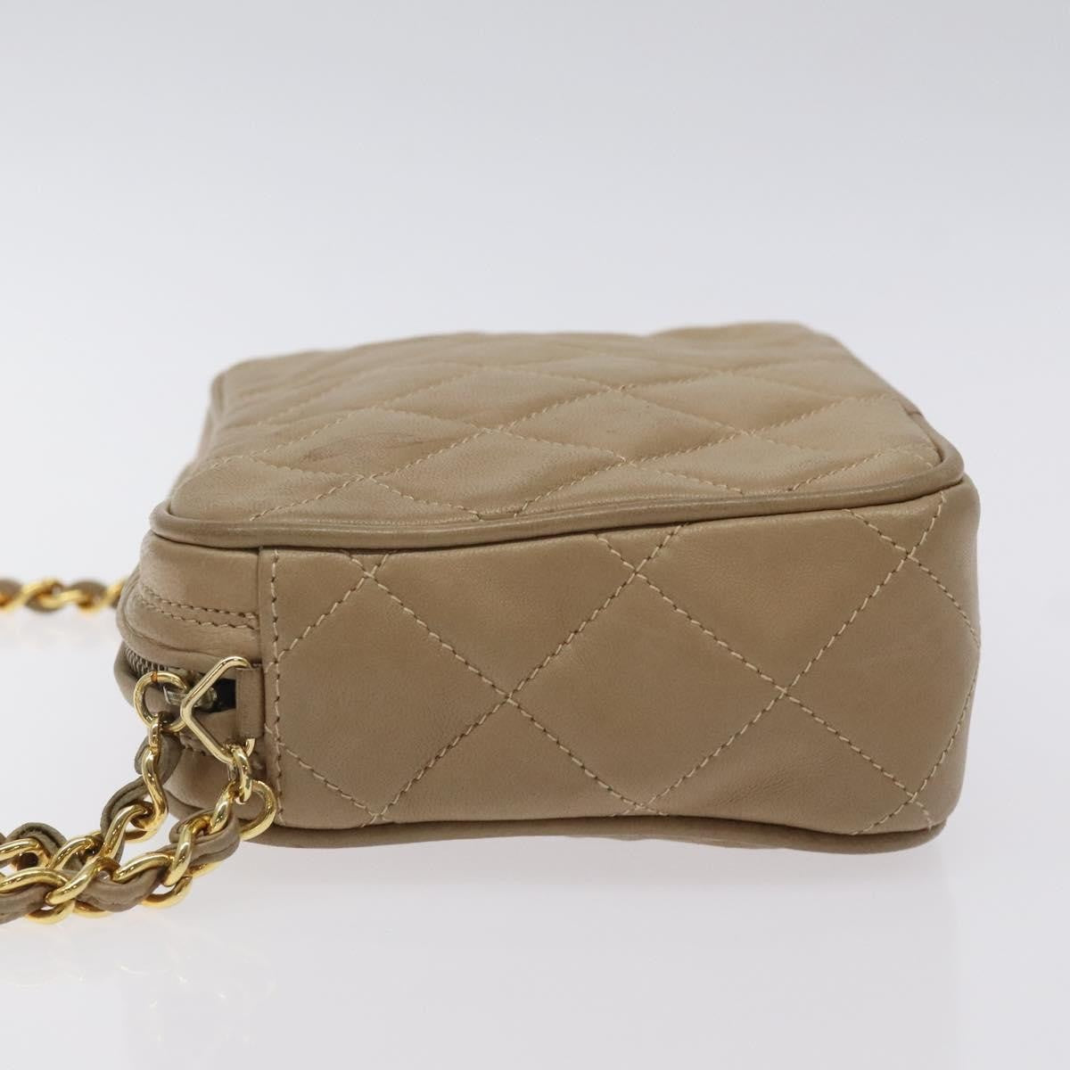 Chanel Vintage Camera Tassel Bag Lambskin, BEIGE, LEATHER, Crossbody bag
