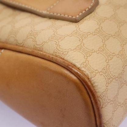 Celine Vintage Macadam Backpack Canvas and Leather, BEIGE, CANVAS, Backpack