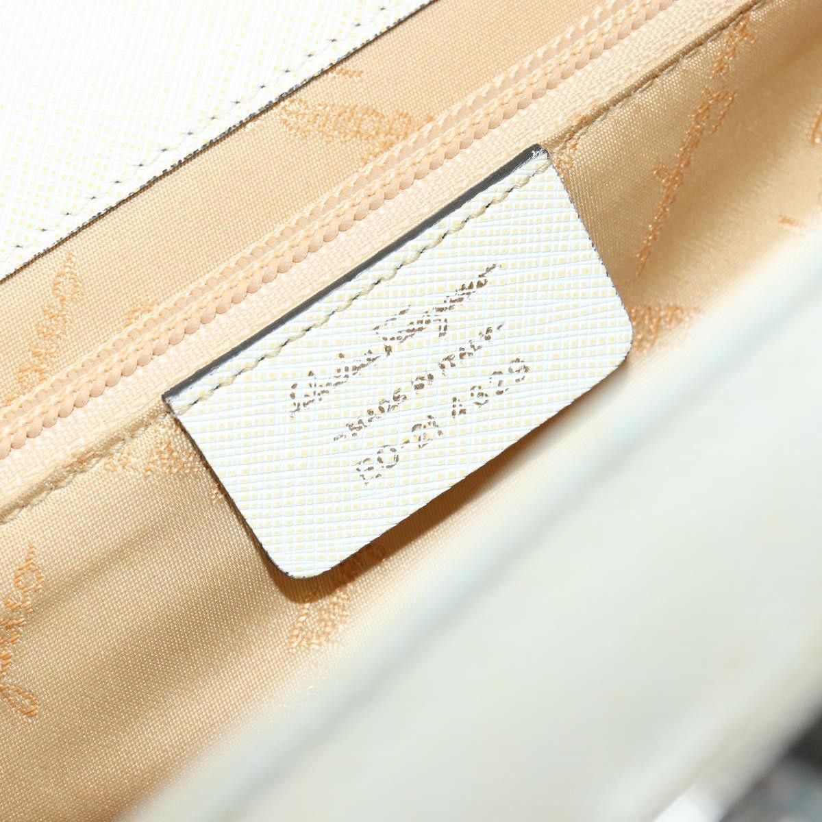 Salvatore Ferragamo Double Gancini Top Handle Bag Saffiano Leather, WHITE, LEATHER, Handbag