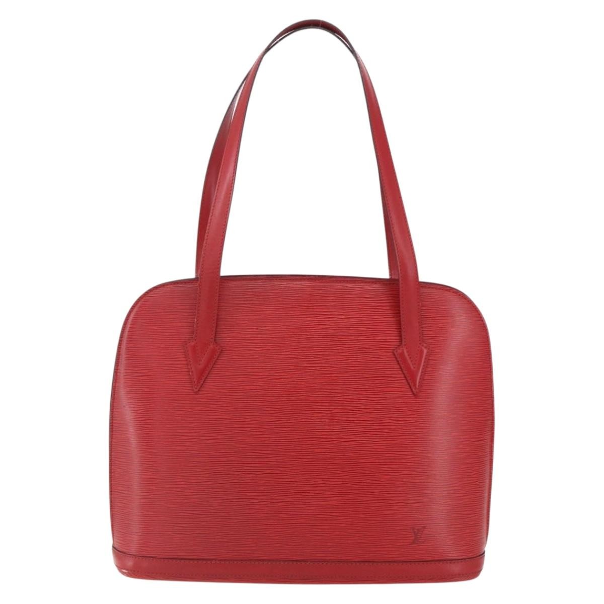Louis Vuitton Lussac Handbag Epi Leather, RED, LEATHER, Shoulder bag