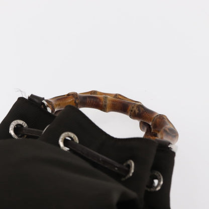 Gucci Vintage Bamboo Sling Backpack Nylon, KHAKI, NYLON, Backpack