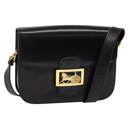 Celine Horse Carriage Shoulder bag Leather, BLACK, LEATHER, Shoulder bag