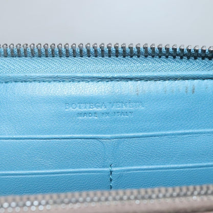 Bottega Veneta Intrecciato Wallet Leather, BLUE, LEATHER, Wallets