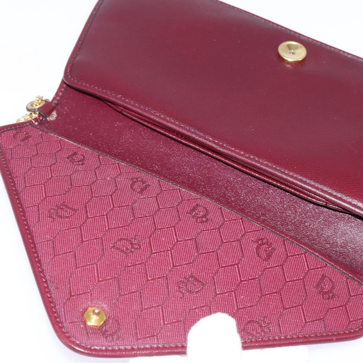 Christian Dior Flap chain Shoulder bag Leather, BURGUNDY, LEATHER, Shoulder bag