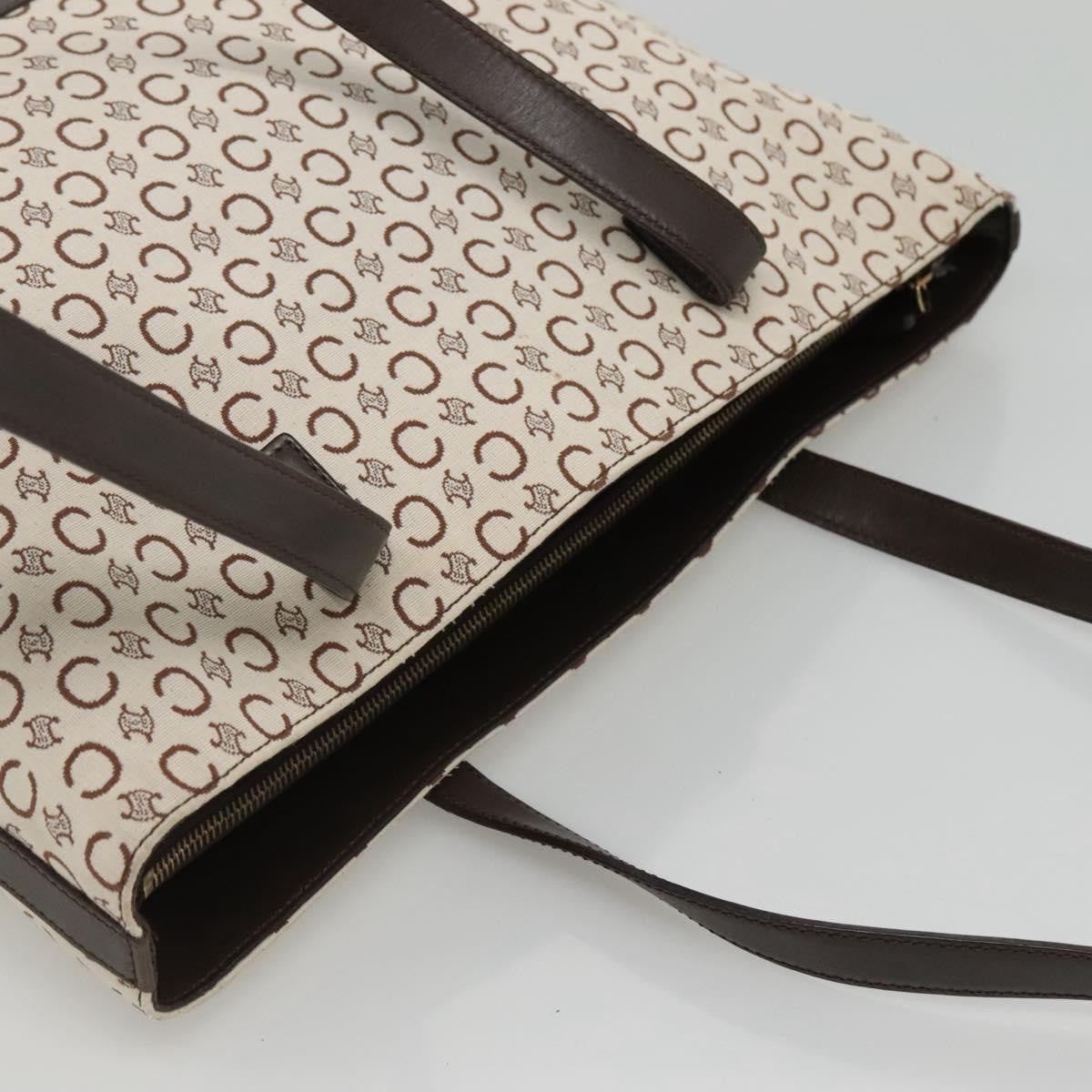 Celine Vintage Macadam Shopper Tote Leather, GOLD, CANVAS, Tote bag