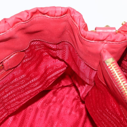 Prada Gaufre Convertible Tote Leather and Tessuto, RED, NYLON, Handbag