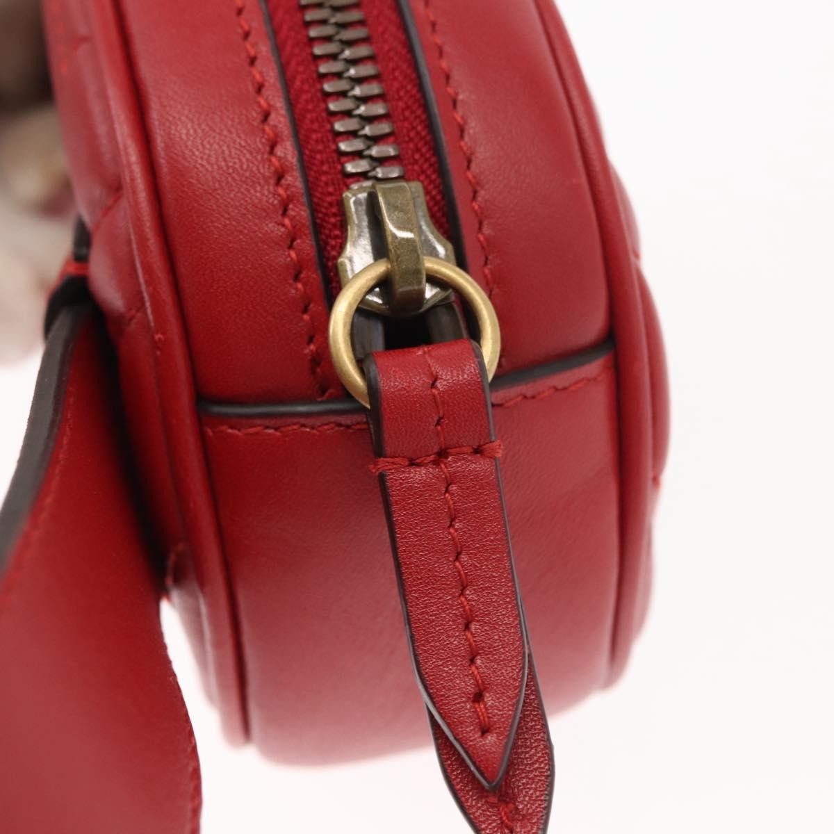 Gucci GG Marmont Belt Bag Matelasse Leather, RED, LEATHER, Clutche & pouche