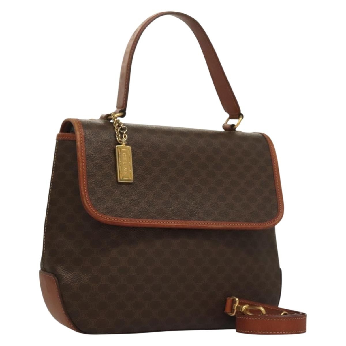 Celine Triomphe vintage handbag Macadam canvas, BROWN, CANVAS, Handbag