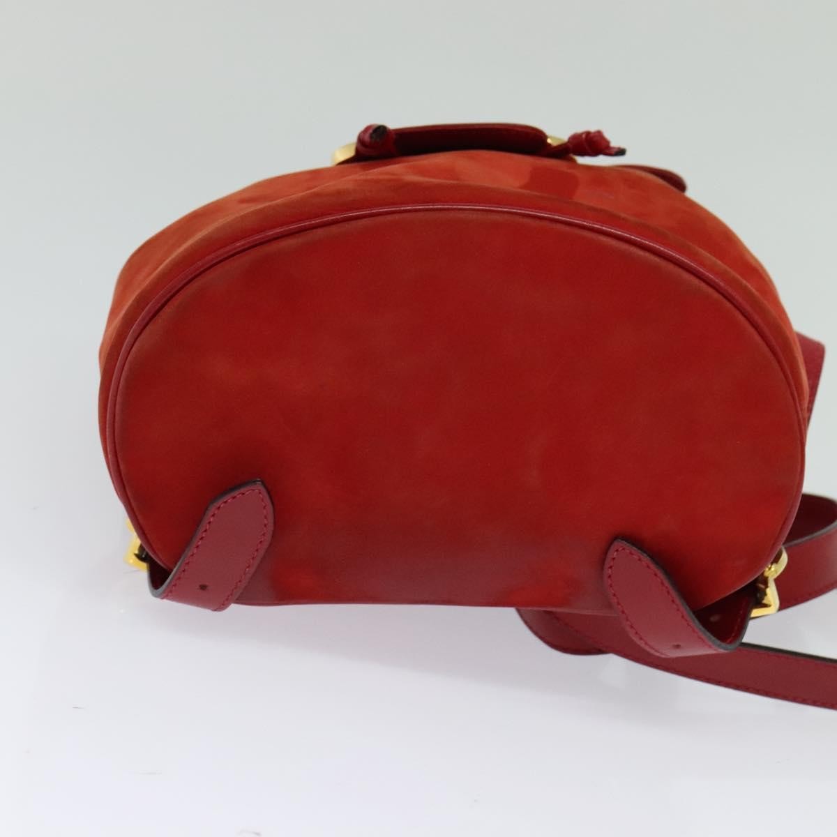 Salvatore Ferragamo Gancini Backpack Suede, RED, SUEDE, Backpack