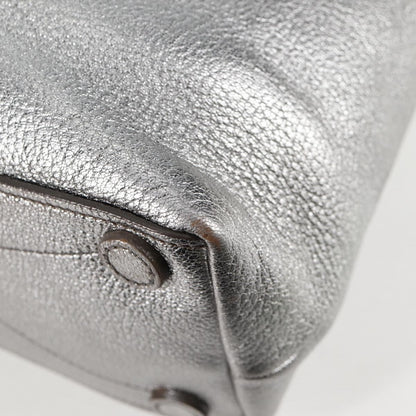 Miu Miu Drawstring Satchel Leather, SILVER, LEATHER, Handbag