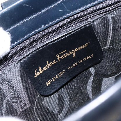 Salvatore Ferragamo Vala Shoulder Bag Leather, NAVY, LEATHER, Shoulder bag