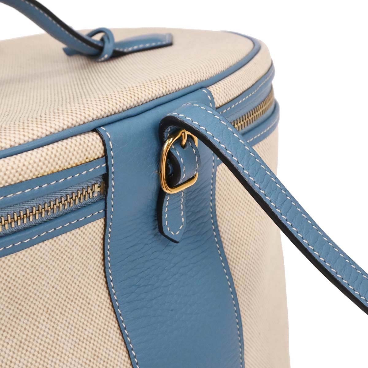 Hermes Intercity Victoria Travel Case Toile with Leather, BEIGE, CANVAS, Clutche & pouche