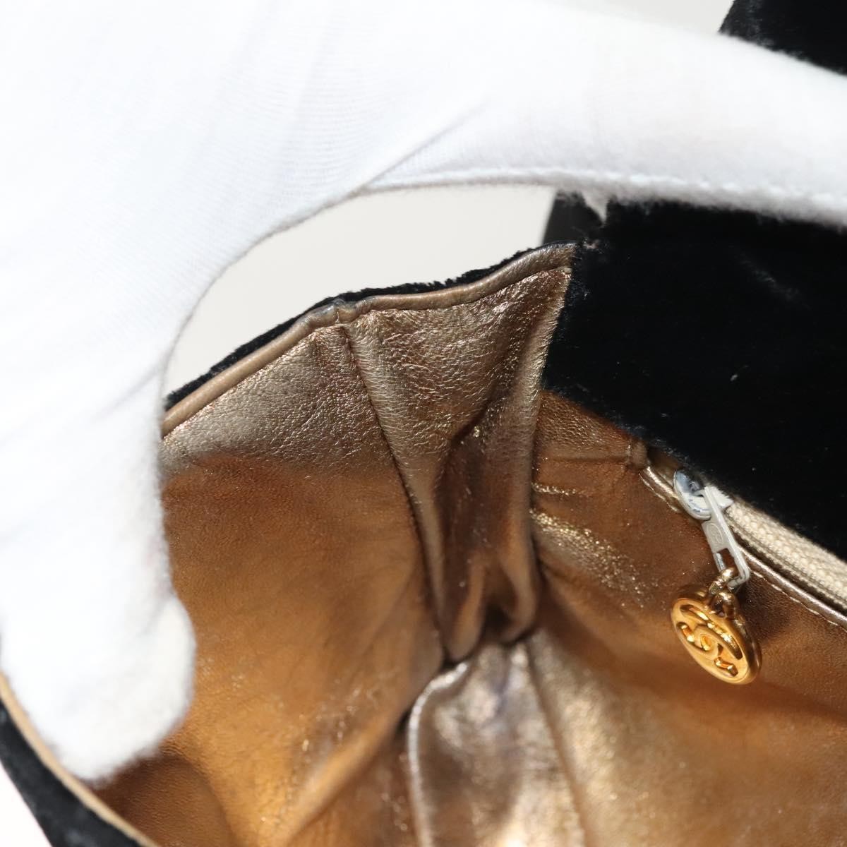 Chanel Vintage CC Flap Waist Bag Quilted Leather, BLACK, VELVET, Handbag