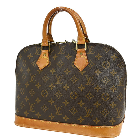 Louis Vuitton Alma Handbag Monogram Canvas, BROWN, CANVAS, Handbag