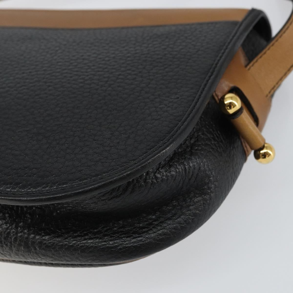 Christian Dior Flap Shoulder Bag Leather, BLACK, LEATHER, Shoulder bag