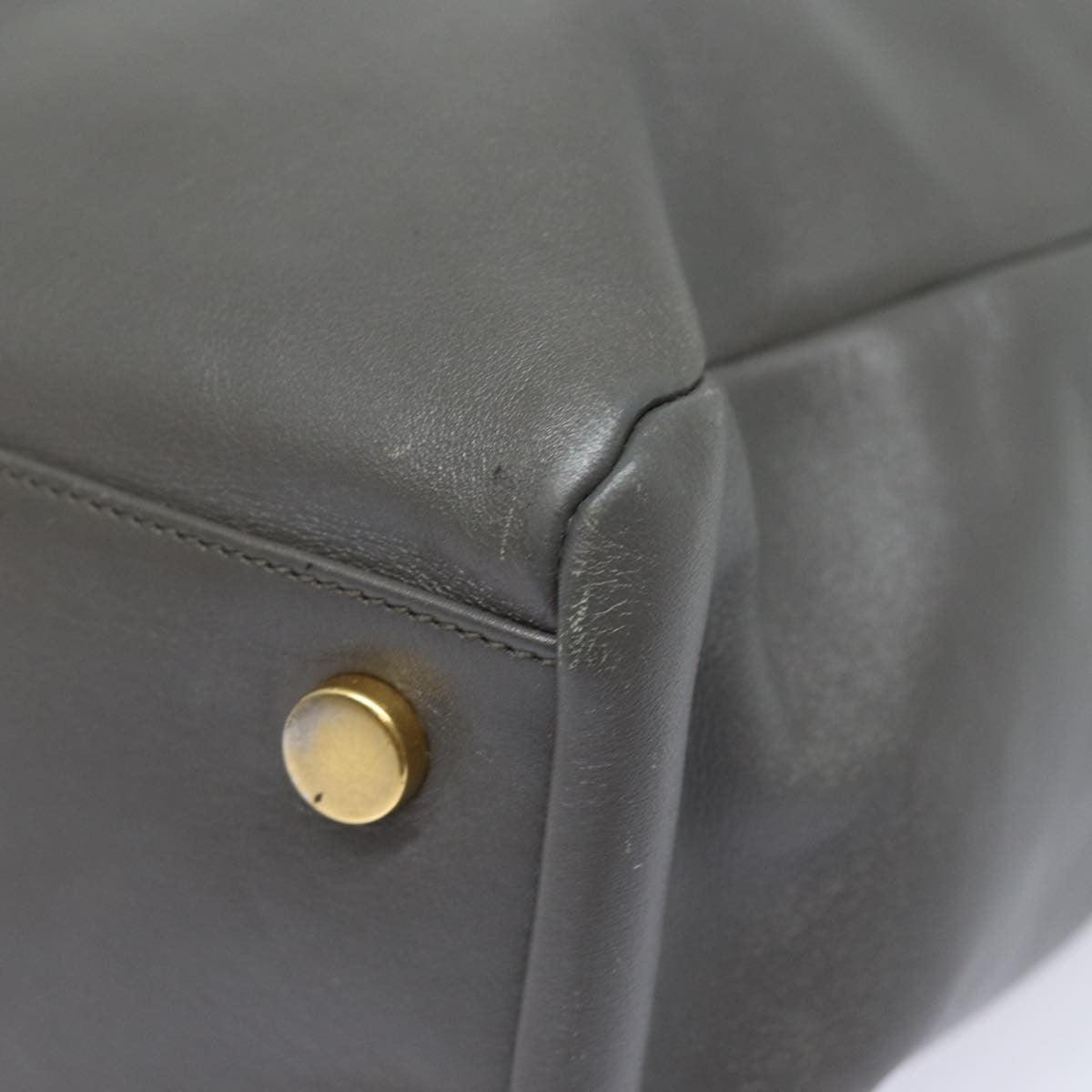 Saint Laurent Shopper Tote Leather, GRAY, LEATHER, Tote bag