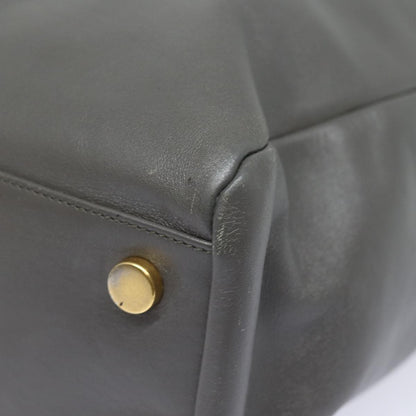 Saint Laurent Shopper Tote Leather, GRAY, LEATHER, Tote bag