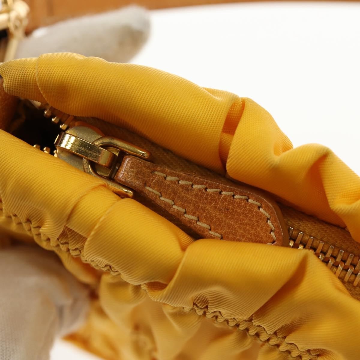 Prada Pochette Tessuto Gaufre, YELLOW, NYLON, Clutche & pouche
