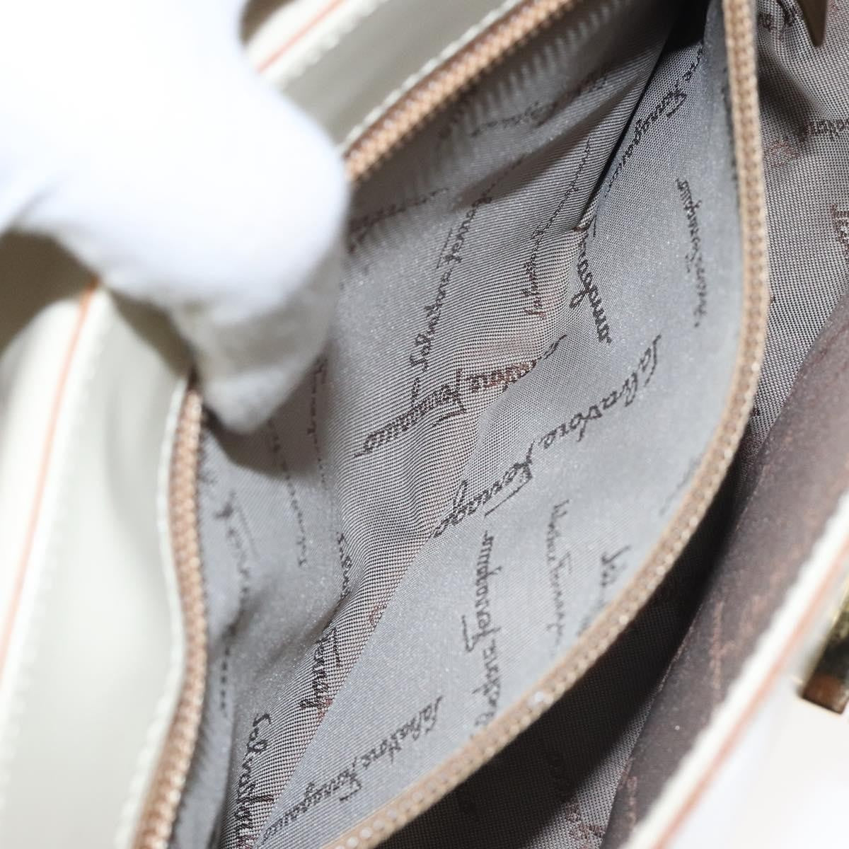 Salvatore Ferragamo Gancini handbag Leather, BEIGE, LEATHER, Handbag