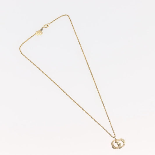 Christian Dior CD Pendant Necklace Metal, GOLD, METAL, Necklace
