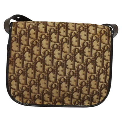 Christian Dior Vintage Trotter Flap Shoulder Bag Canvas, BROWN, CANVAS, Shoulder bag