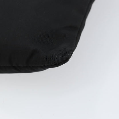 Prada Front Zip Convertible Flat Messenger Tessuto with Leather, BLACK, NYLON, Shoulder bag