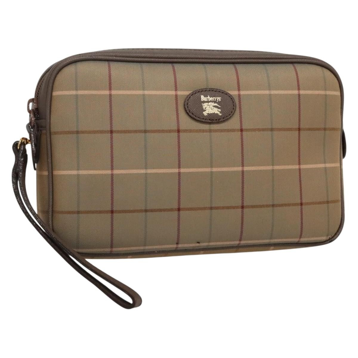 Burberry Nova check Pochette Canvas, BEIGE, CANVAS, Clutche & pouche