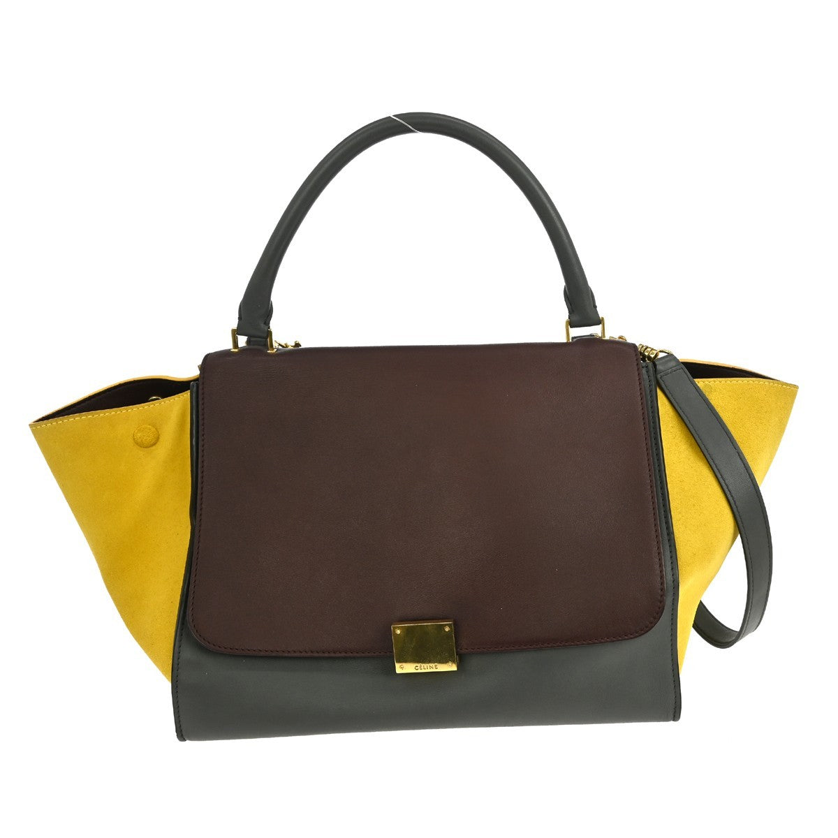 Celine Trapeze Bag Leather with Suede, MULTICOLOUR, LEATHER, Handbag