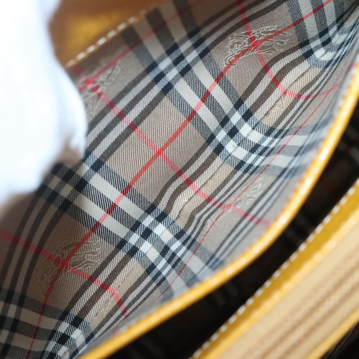 Burberry Vintage Handbag Leather, YELLOW, LEATHER, Handbag