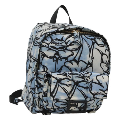 Fendi Baguette Backpack Printed Nylon, BLUE, NYLON, Backpack