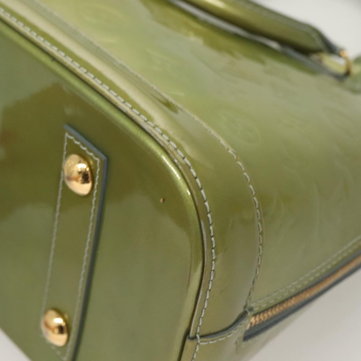 Louis Vuitton Alma Handbag Monogram Vernis, GREEN, PATENT_LEATHER, Handbag
