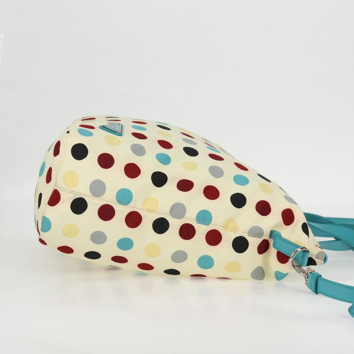 Prada Convertible Tote Printed Tessuto with Saffiano, WHITE, NYLON, Tote bag