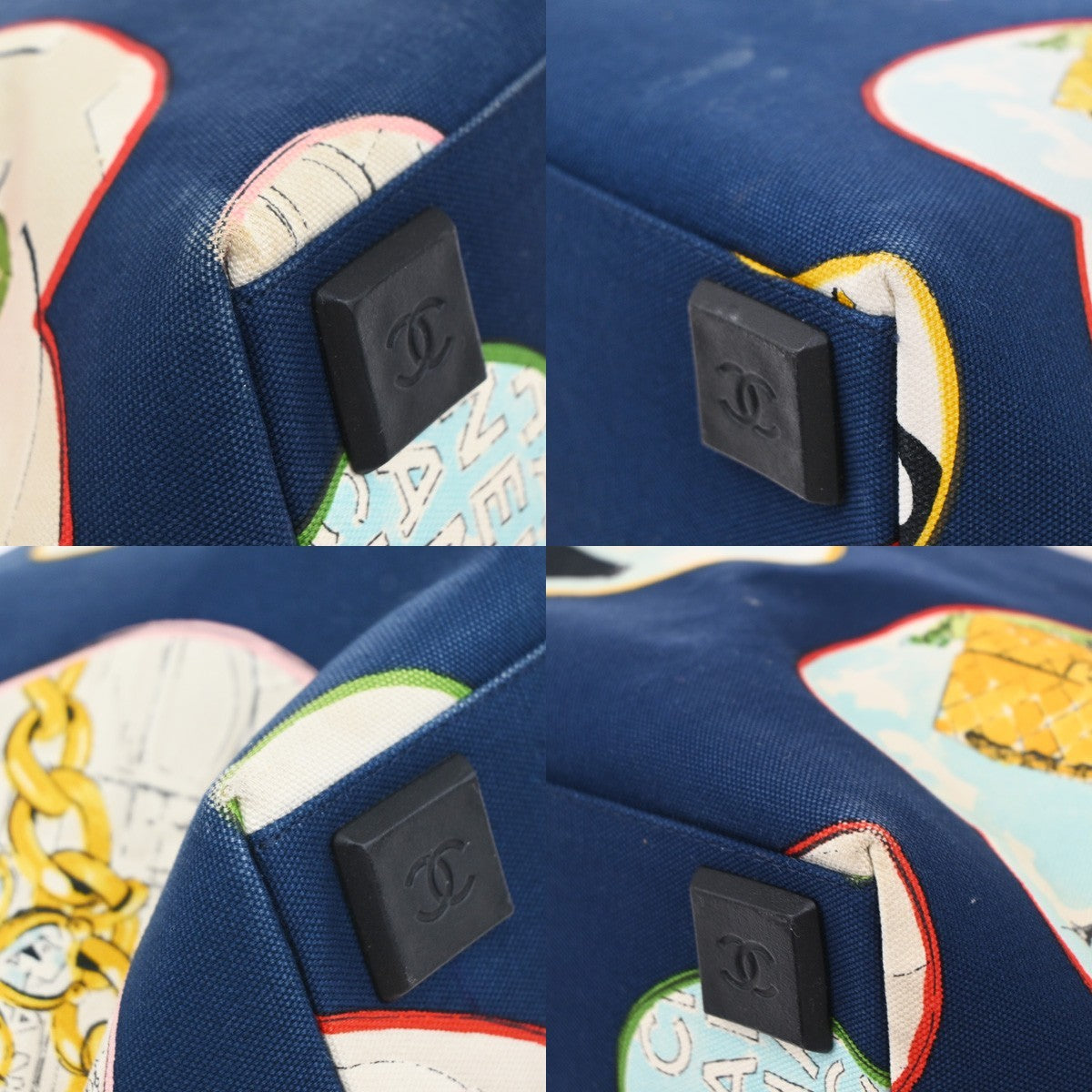 Chanel Graffiti Tote Printed Canvas, BLUE, CANVAS, Tote bag