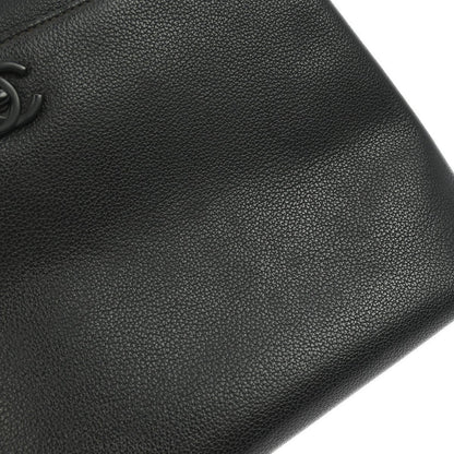 Chanel Vintage CC Lock Tote Leather, BLACK, LEATHER, Tote bag