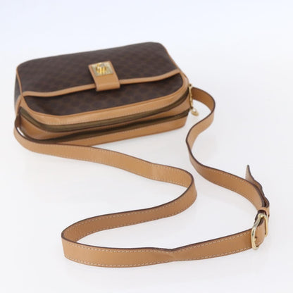 Celine Macadam Shoulder Bag PVC Leather, BROWN, PVC, Shoulder bag