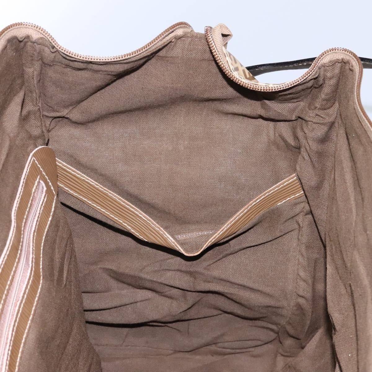 Fendi Boston Zucchino Coated Canvas, BEIGE, CANVAS, Travel bag