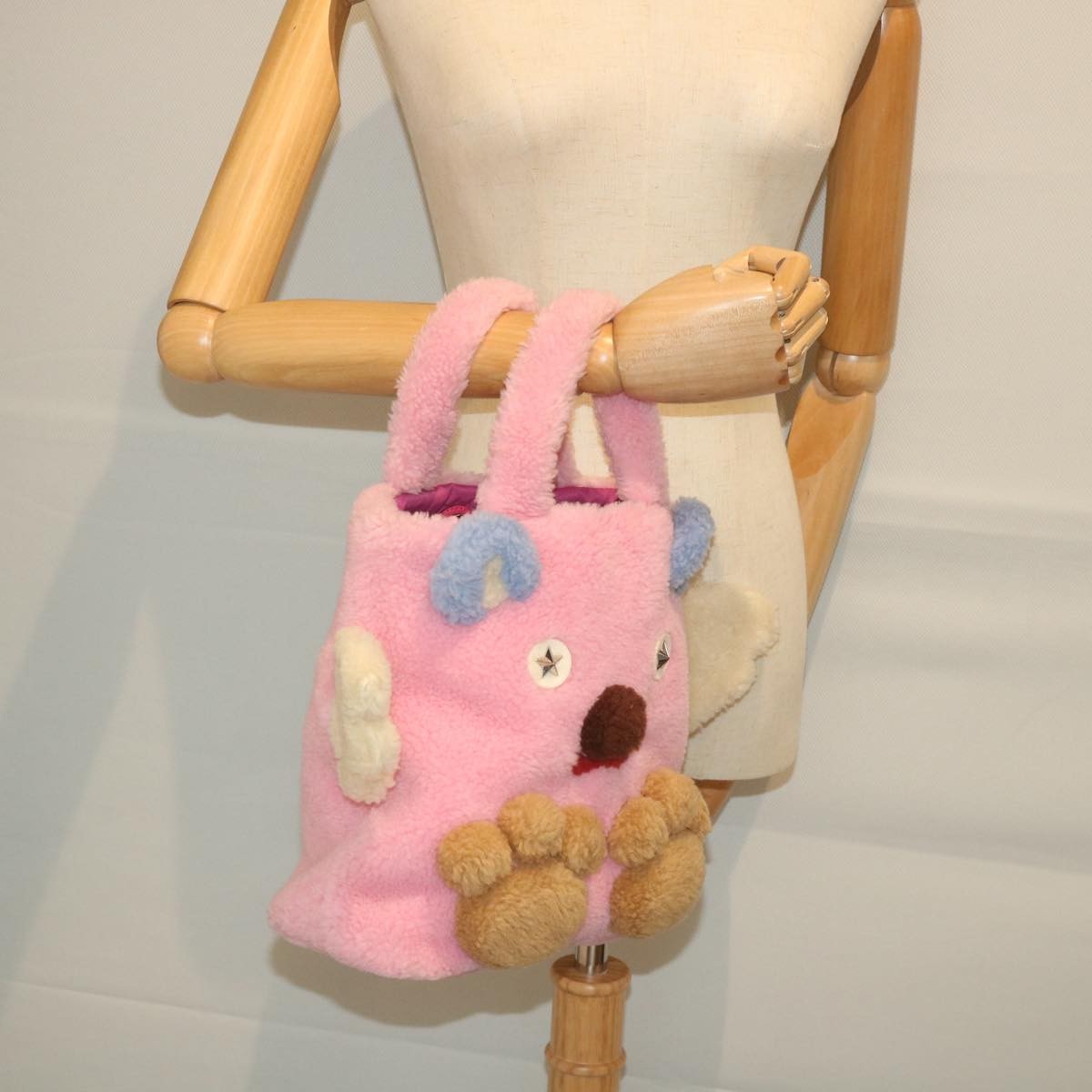 Gucci Flying Bear Handbag Wool, PINK, WOOL, Handbag