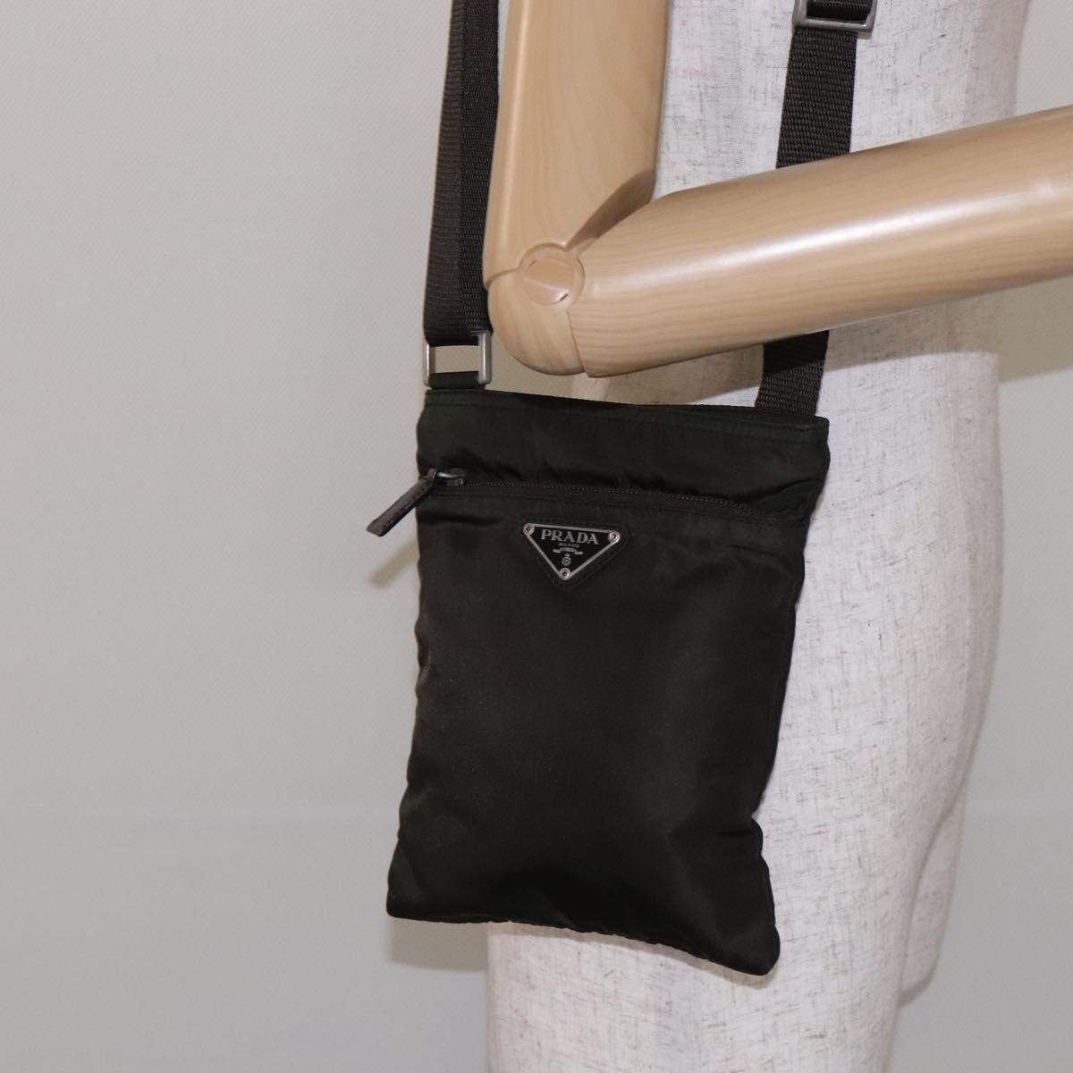 Prada Flat Messenger Bag Tessuto, KHAKI, NYLON, Shoulder bag