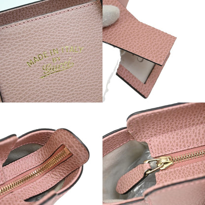 Gucci Swing Crossbody Bag Pebbled Leather, PINK, LEATHER, Crossbody bag