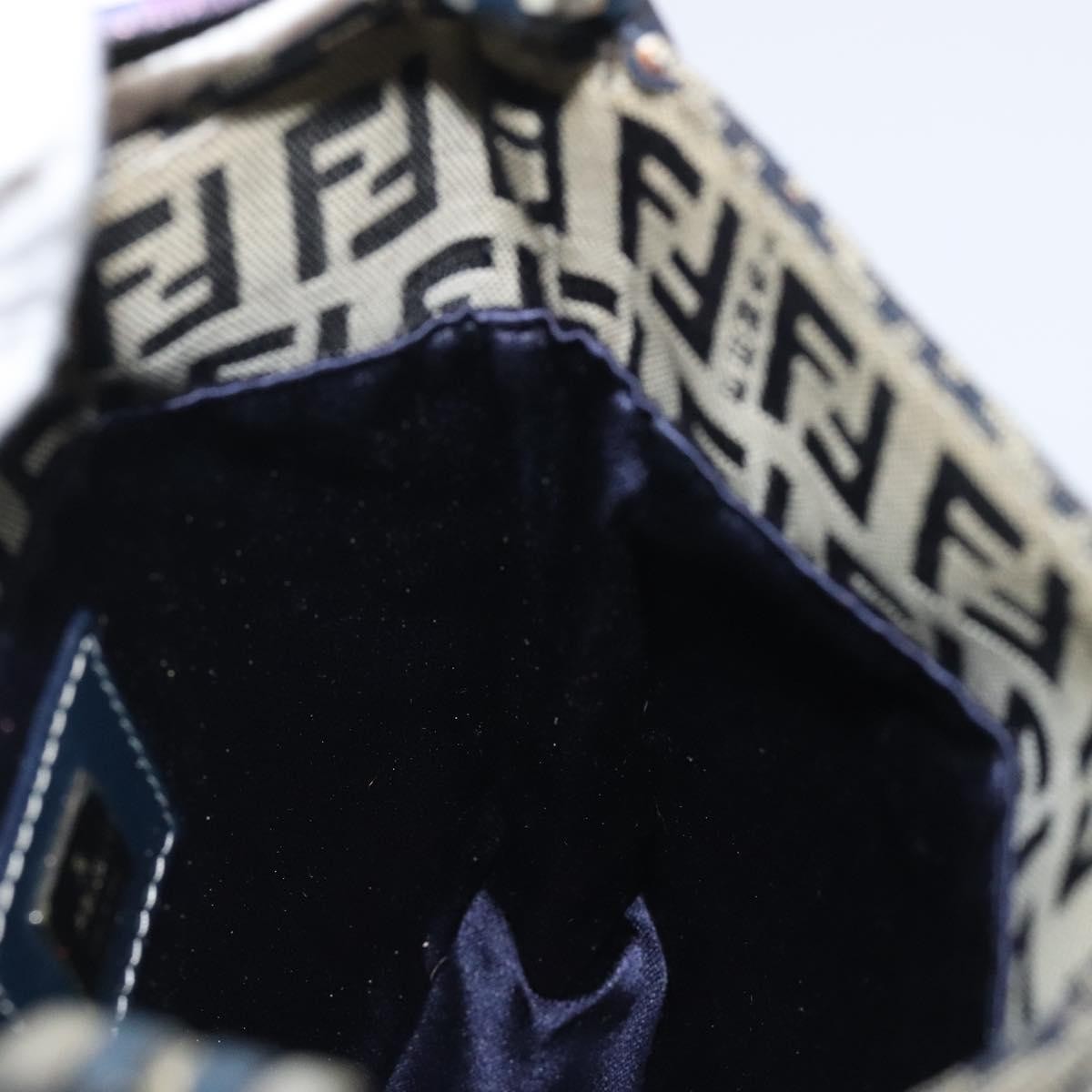 Fendi Vintage Shoulder Bag Zucca Canvas, NAVY, CANVAS, Shoulder bag