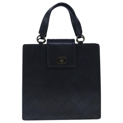 Chanel Vintage CC Turnlock Satchel Leather, BLACK, LEATHER, Handbag