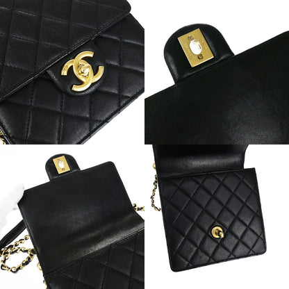 Chanel Chic Pearls Flap Bag Quilted Lambskin, BLACK, LEATHER, Shoulder bag