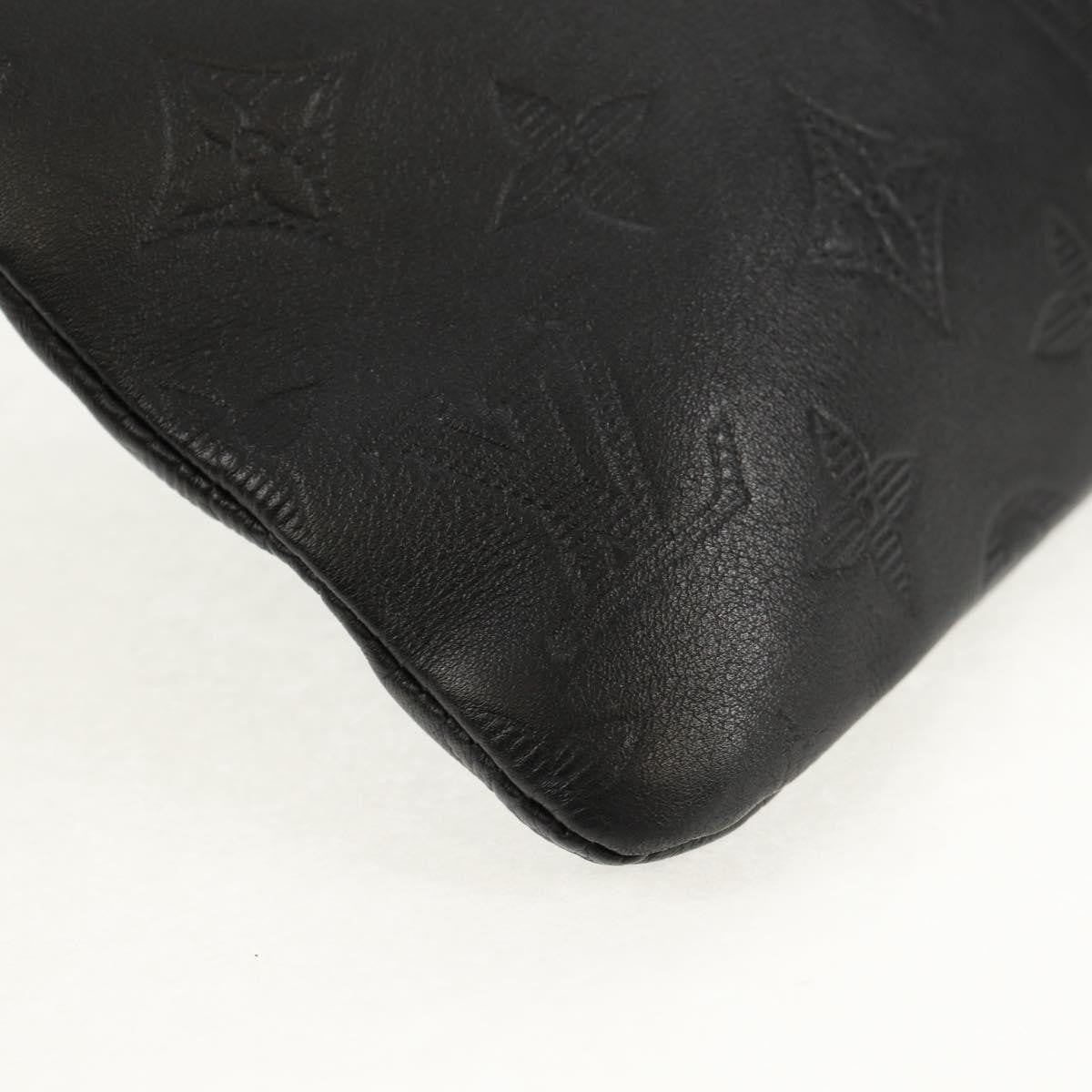 Louis Vuitton Discovery Pochette Monogram Shadow Leather, BLACK, LEATHER, Clutche & pouche