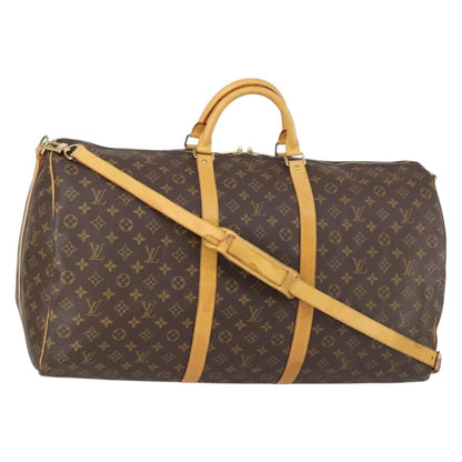 Louis Vuitton Keepall Bandouliere Bag Monogram Canvas, BROWN, CANVAS, Travel bag